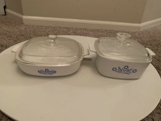 Set of 6 Vintage Corning Ware Baking Dishes With Lids - Blue Cornflower Pattern 3