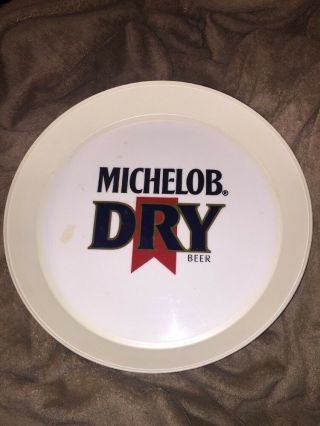 Michelob Beer Bar Style White Plastic Serving Tray - 13” Good Cond