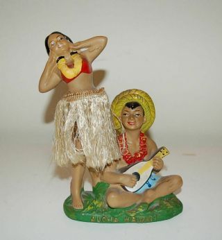 Vintage Hawaiian Hula Nodder - Boy And Girl.  The Holy Grail Of Nodders?