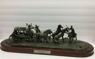 Franklin " Holdup " Limited Edition Pewter Sculpture Western Heritage Museum