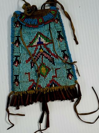 San Carlos Apache Indian Beaded Pouch/bag Medical Or Arrowhead