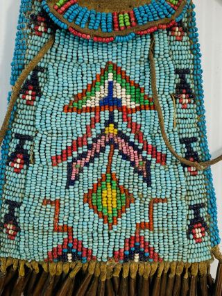 San Carlos Apache Indian Beaded Pouch/bag Medical Or Arrowhead 2