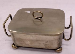 Vintage W.  H & S Silver Plated Decorative Butter Dish With Lid - S31