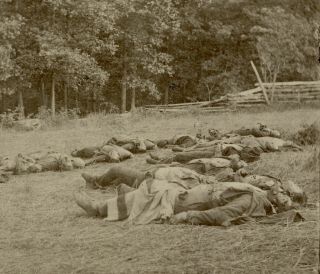 1863 Civil War Battle Of Gettysburg Dead Union Soldiers In The Wheatfield