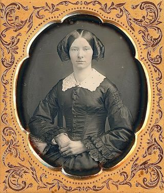Pretty Young Lady With Wonderfully Styled Hair 1/6 Plate Daguerreotype F673