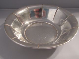 Small Psco Sterling Silver Round Ridged Bowl Or Coaster