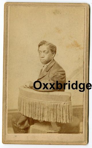 Black Gentleman Cdv 1860 Civil War Young African American Slave Cleveland