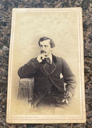Rare Civil War Cdv John Wilkes Booth Lincoln Assassin With Tax Stamp On Verso