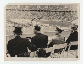 Vtg 1936 Adolf Hitler Watches Berlin Olympics From Box In German Olympic Stadium