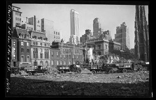 1932 Demo 5th Ave 51st St Manhattan Nyc York City Old Photo Negative 363b