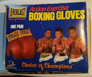 Vintage Everlast 16 Oz.  Boxing Gloves W/ Box - Frazier,  Ali & Larry Holmes