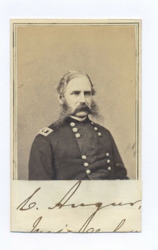 General Christopher Augur Signed Civil War Cdv Photo From Gen.  G.  Crosman Album