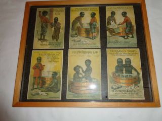 Vintage Group Of (6) Victorian Trade Cards " Fairbanks Soap " W/ Black Americana