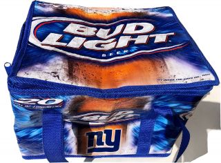 Bud Light Beer Cooler Bag Insulated York Ny Giants Football Tote Zip Up