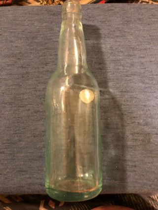 Vintage Anheuser - Busch 12oz Beer Bottle Clear Blue/green Tinted