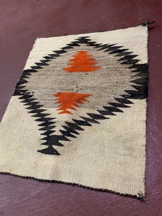 Antique Navajo Saddle Blanket Rug Transitional Historic Weaving Textile 27x22
