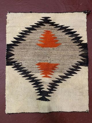Antique Navajo Saddle Blanket Rug Transitional Historic weaving textile 27x22 2