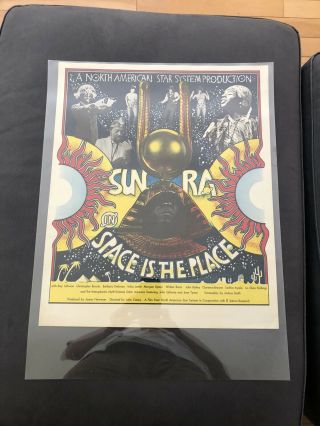 Vintage 1974 Sun Ra Space Is The Place Movie Soundtrack Jazz Album Poster Rare
