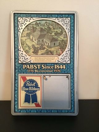 Vintage Pbr Pabst Blue Ribbon Beer Calendar Bar Advertising Plastic Sign