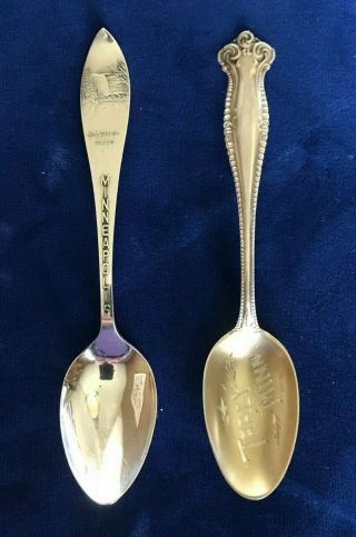 Minnesota Sterling Silver Souvenir Spoons - Minneapolis And Tracy
