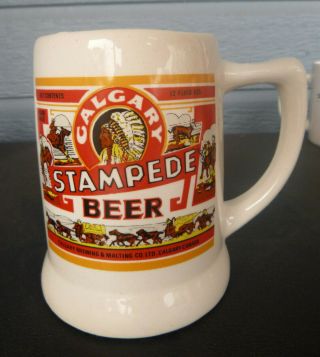 Vintage Calgary Stampede Beer Ceramic Mug Stein 5 Inches Tall Canada