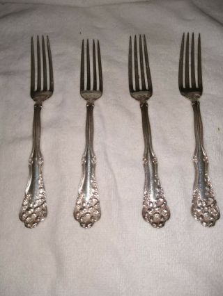 Wm Rogers 1904 International Silver Plate Flatware Set Of 4 Salad/desert Forks.