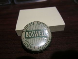 Boswell Green Label - Canadian Cork Beer Bottle Cap - Canada Crown