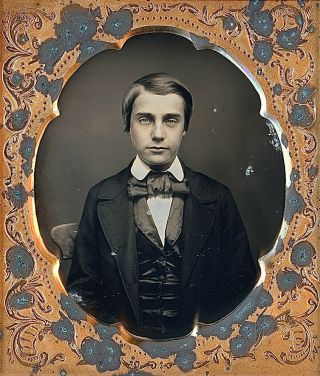 Handsome Teenage Boy With Perfectly Styled Hair 1/6 Plate Daguerreotype F643
