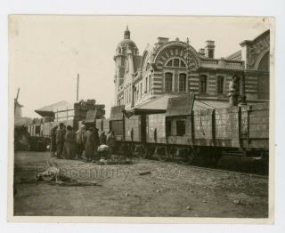 China 1920 Photograph Peiping Peking Railroad Station Rolling Stock Usmc Photo