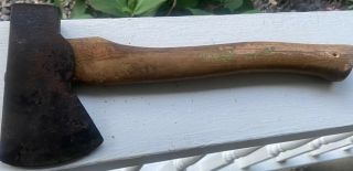 Vintage Collins Hartford No 989 Axe Hatchet Rev Stamped Ny W/ Green White Hndle