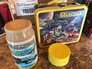 Vintage 1978 Battlestar Galactica Metal Lunchbox And Thermos