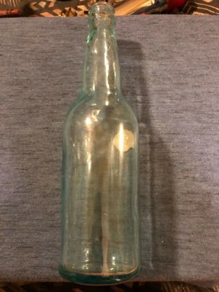Vintage Anheuser - Busch Beer 12oz Glass Bottle Clear Blue/green Color