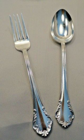 Vintage Ritz Carlton Hotel Reed And Barton Serving Spoon Meat Fork Silver Plated