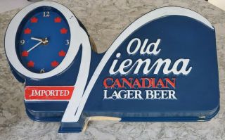 Old Vienna Canadian Lager Beer - Plastic Clock Sign