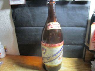 All - American Beer 1/2 Gallon Irtp Columbus Nebraska Brown Bottle Breweriana