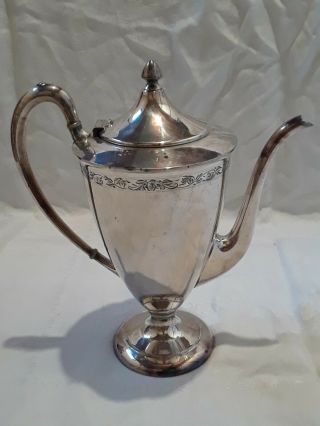 Vintage Wilcox S.  P.  Co.  Silver Plate Coffee Tea Pot Server N 7016 W/ Monogram