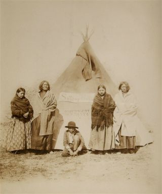 C1890 Native American Sioux Indian Chief Sitting Bull Family Photo By D F Barry