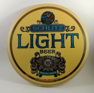 Vintage 1976 Schlitz Light Beer Round Sign 11 "