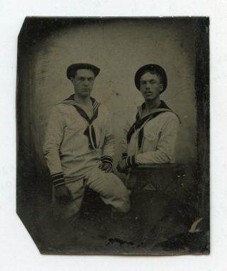 13 Vintage Photo Tintype Affectionate Sailor Boys Men Snapshot Gay