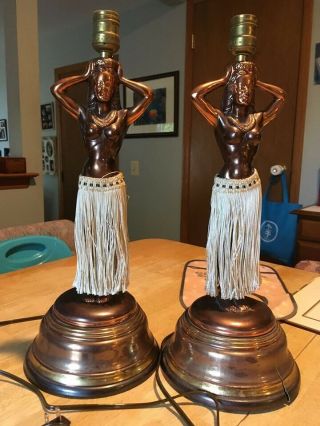 Authentic Vintage Hula Girl Lamps From The 1940 