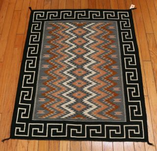 An Exceptional All Natural Dyes Teec Nos Pos - Red Mesa Navajo Rug 40 " W X 49 " H