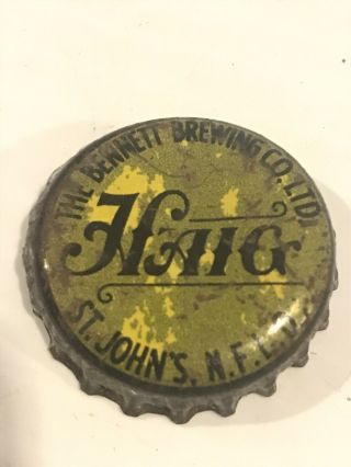 Vintage Haig Ale Beer Bottle Cork Cap Bennett Brewing Company Newfoundland