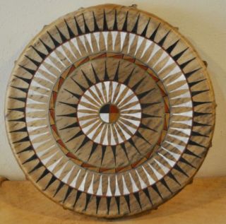 Medicine Wheel / 18 " Drum Painted By Lakota Artist Sonja Holy Eagle
