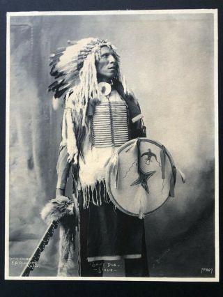 F.  A.  Rinehart 1898 Vintage Gelatin Silver Photograph,  Swift Dog - - Sioux