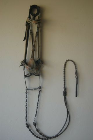 Prison - Made Hitched Horsehair Bridle With Silver Inlay Bit