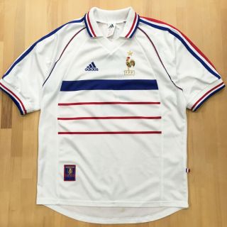Vintage Fff Adidas France 1998 Away Soccer Jersey Football Shirt Sz M