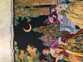 Vintage Belgian French Terrace Dancing Tapestry Wall Hanging 57 