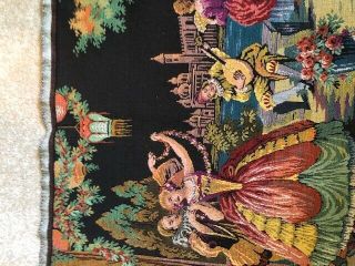 Vintage Belgian French Terrace Dancing Tapestry Wall Hanging 57 
