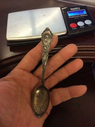 Vintage Tacoma High School Sterling Silver Washington State Capitol 1899 Spoon