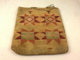Vintage Native America Nez Perce Corn Husk Bag,  C.  1890 - 1920